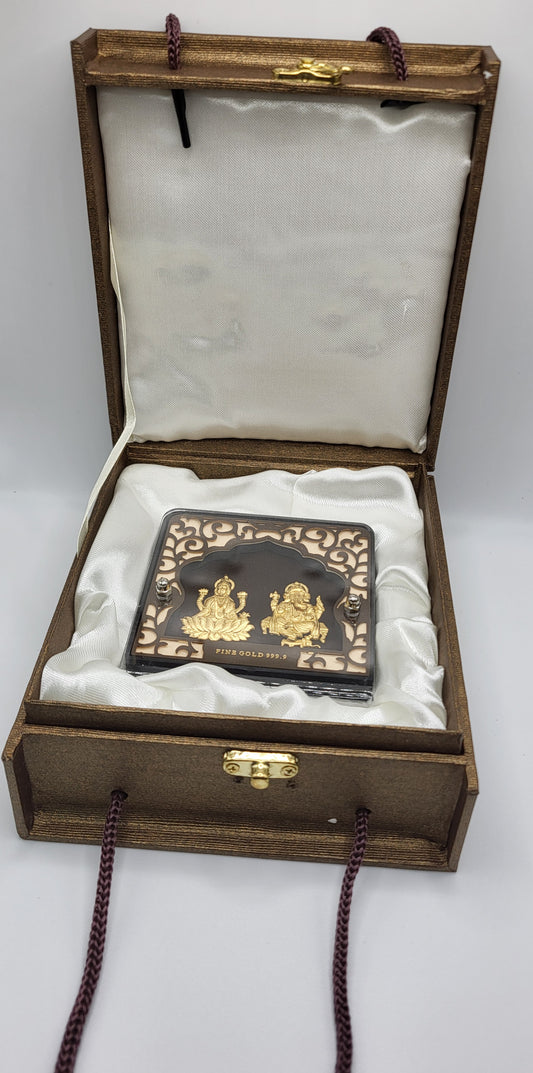 24K Gold Leaf Ganesh Lakshmi Frame