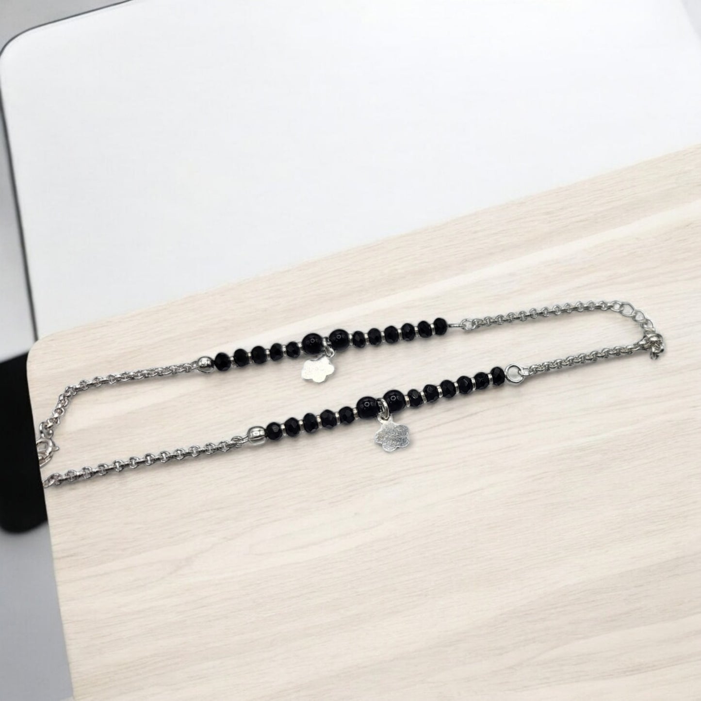 Baby black bead bracelets