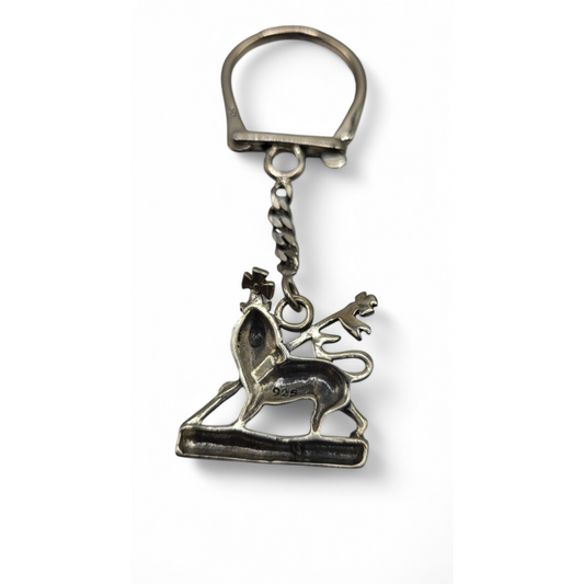 Silver Lion Emblem Keychain