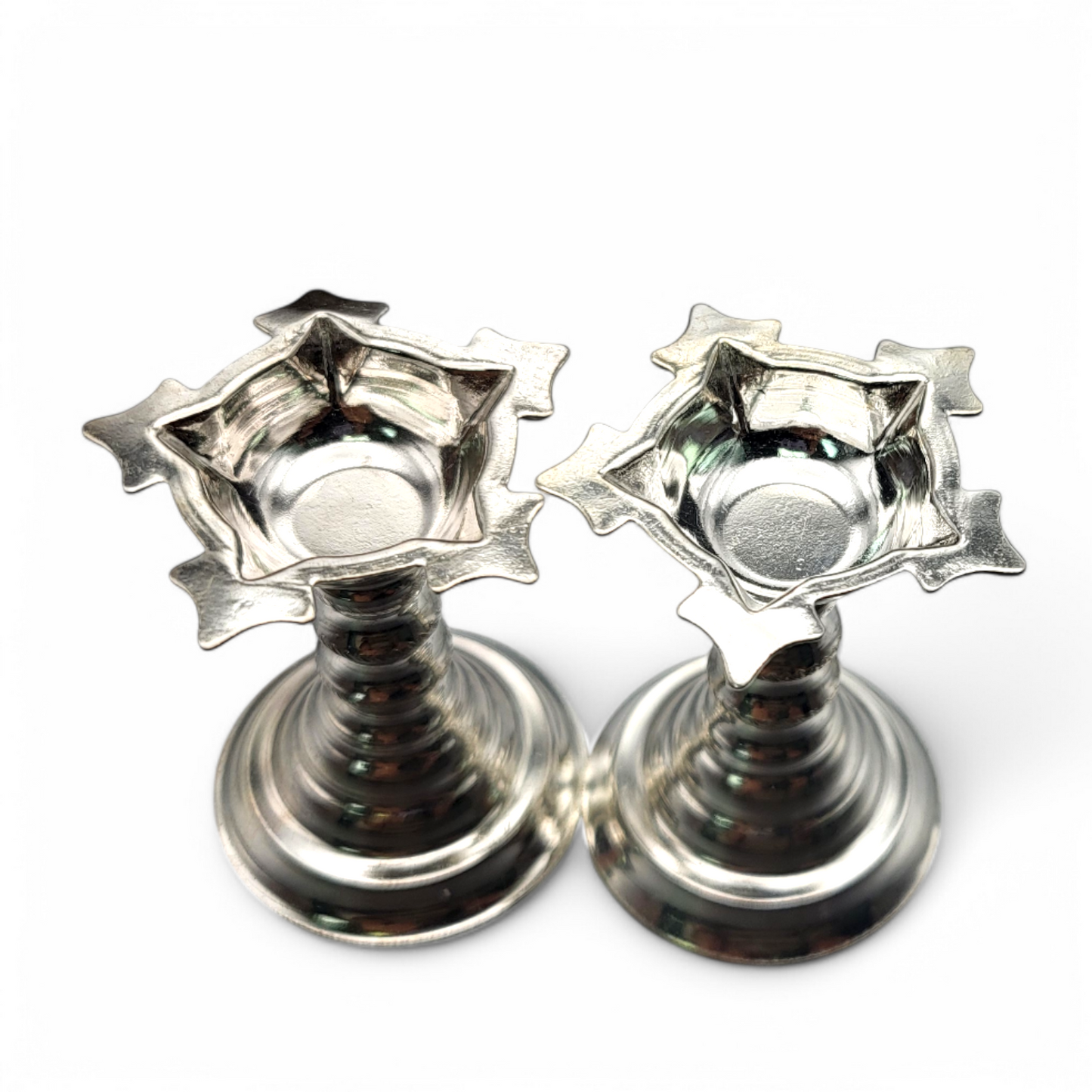 Silver diya deep pair