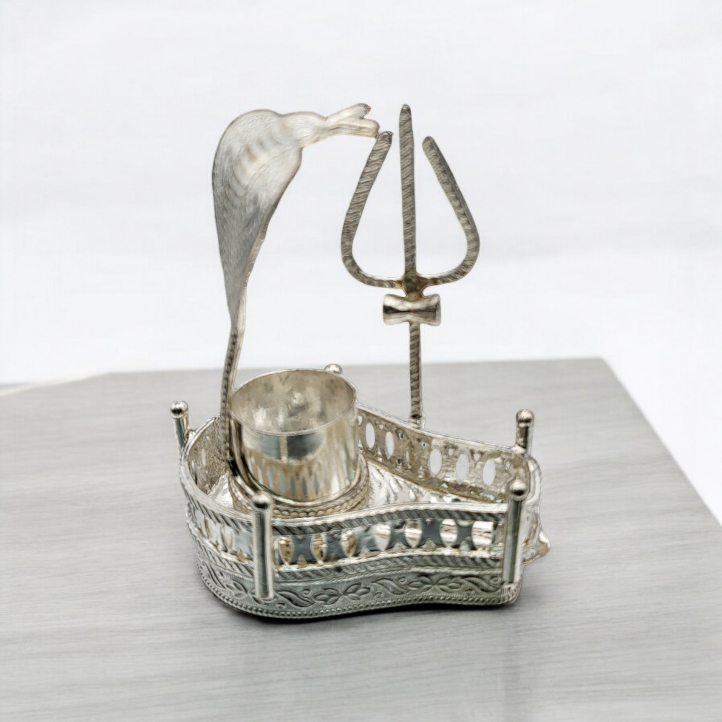 Shivling stand in silver