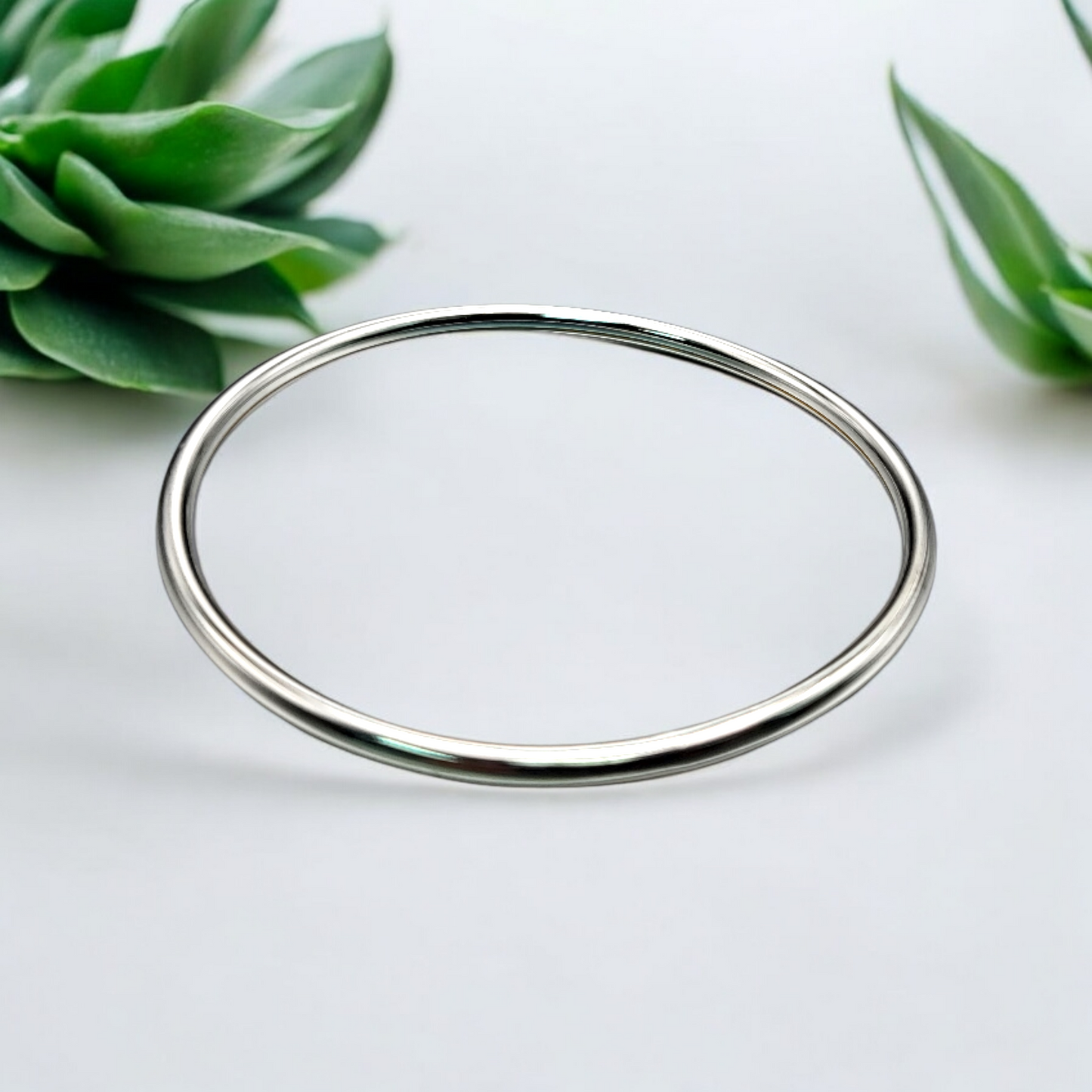 Silver Classic Loop Bangle For Womens