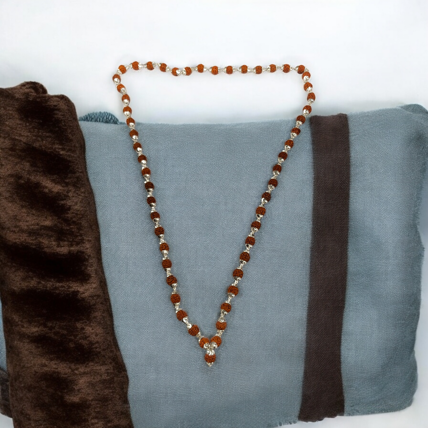 Rudraksh mala in silver