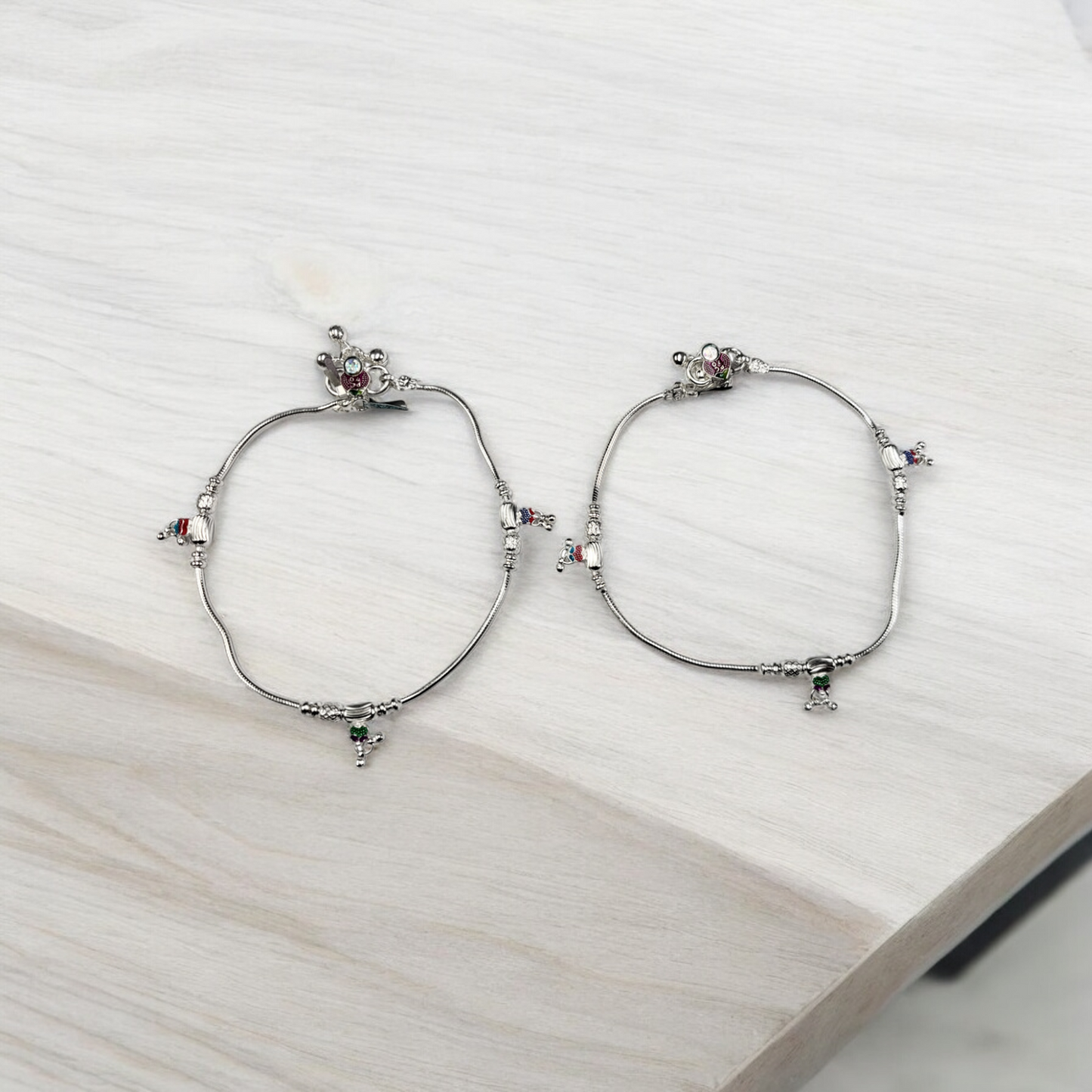 Silver women's Anklets