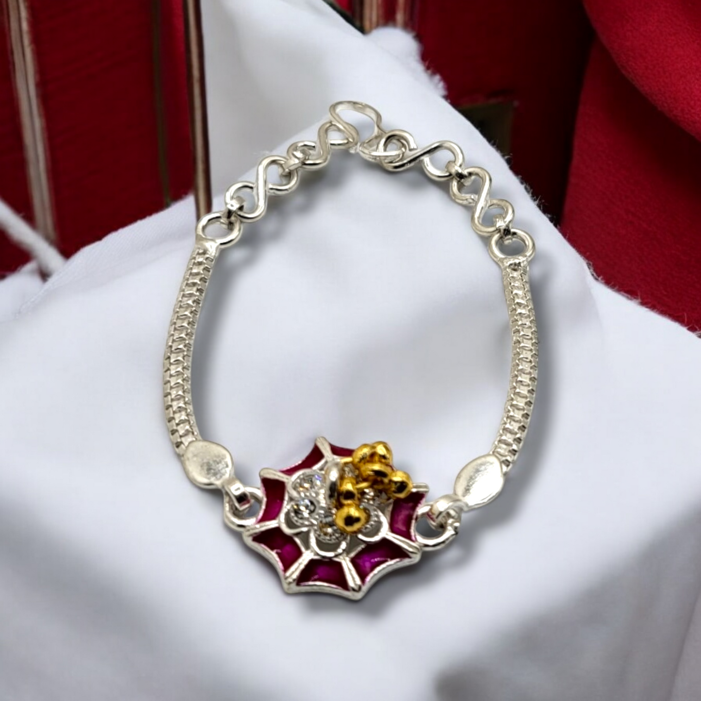 Baby shower Rakhi in Silver