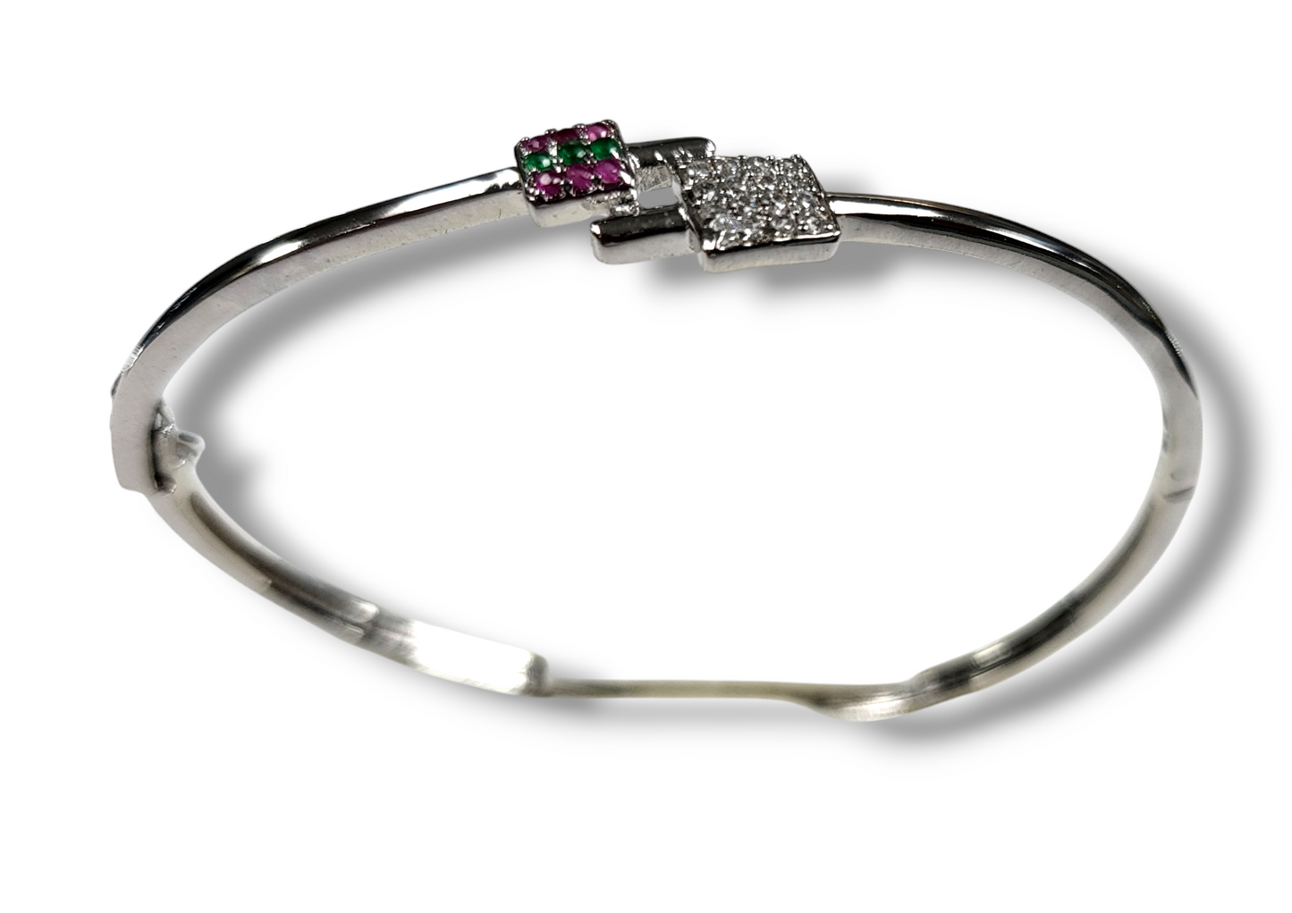 Square Motif Silver Bracelet