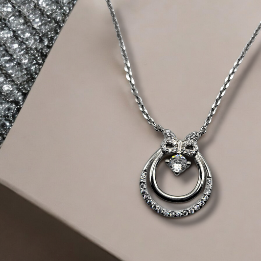Voyage Moonlit Glam Silver Pendant Necklace