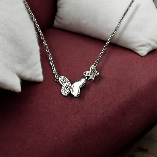 Dreamy Double Butterfly Pendant Necklace