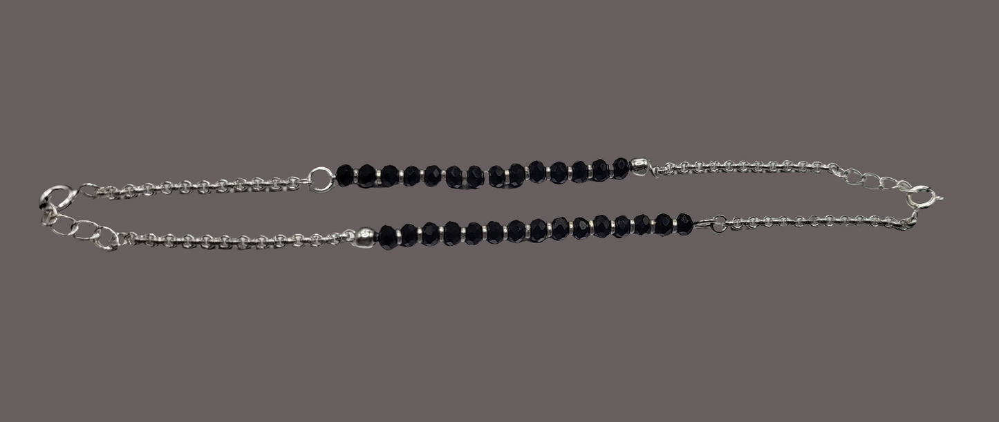 Black bead baby bracelets