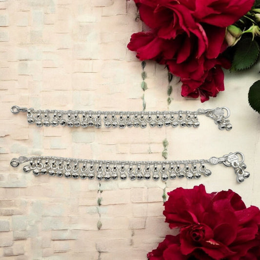 Silver Baby Bells Anklets
