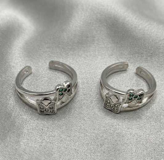 Flutter & Fern Silver Adjustable Toe Rings