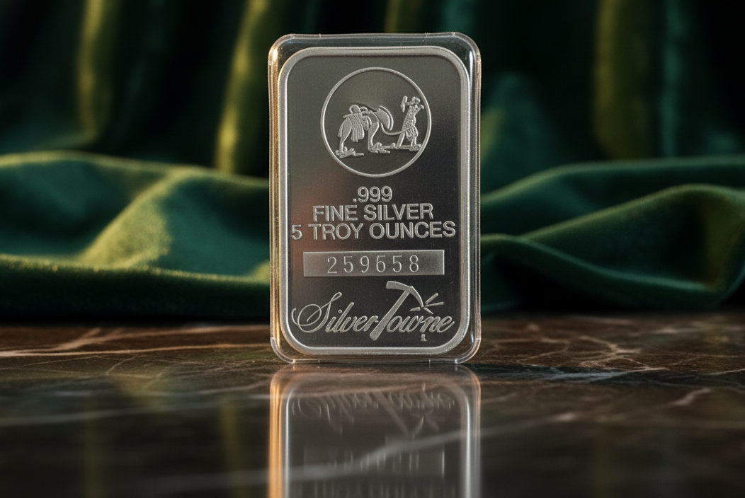 5 Troy Ounces Silver Towne Bar