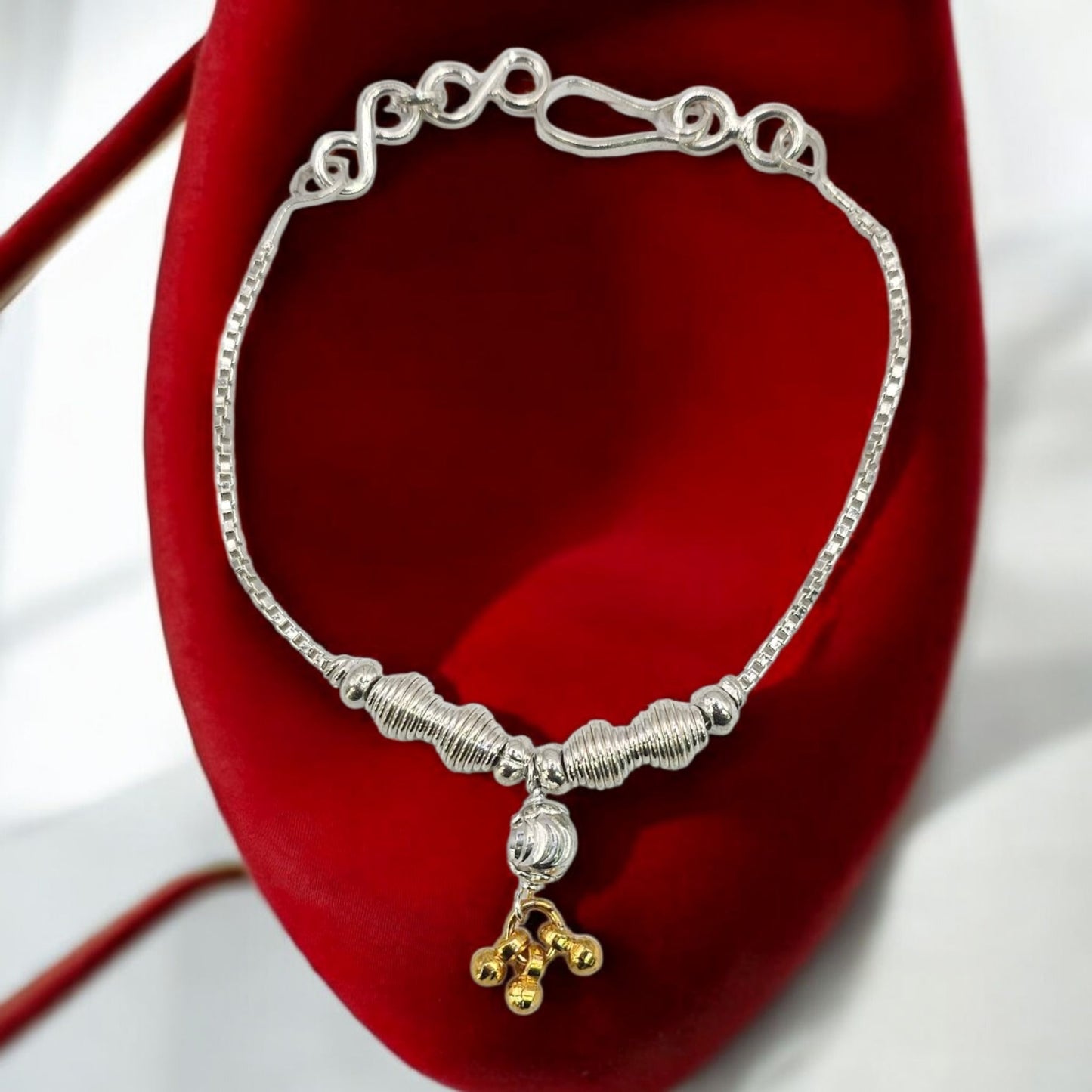 Silver Swirl Baby Shower Rakhi