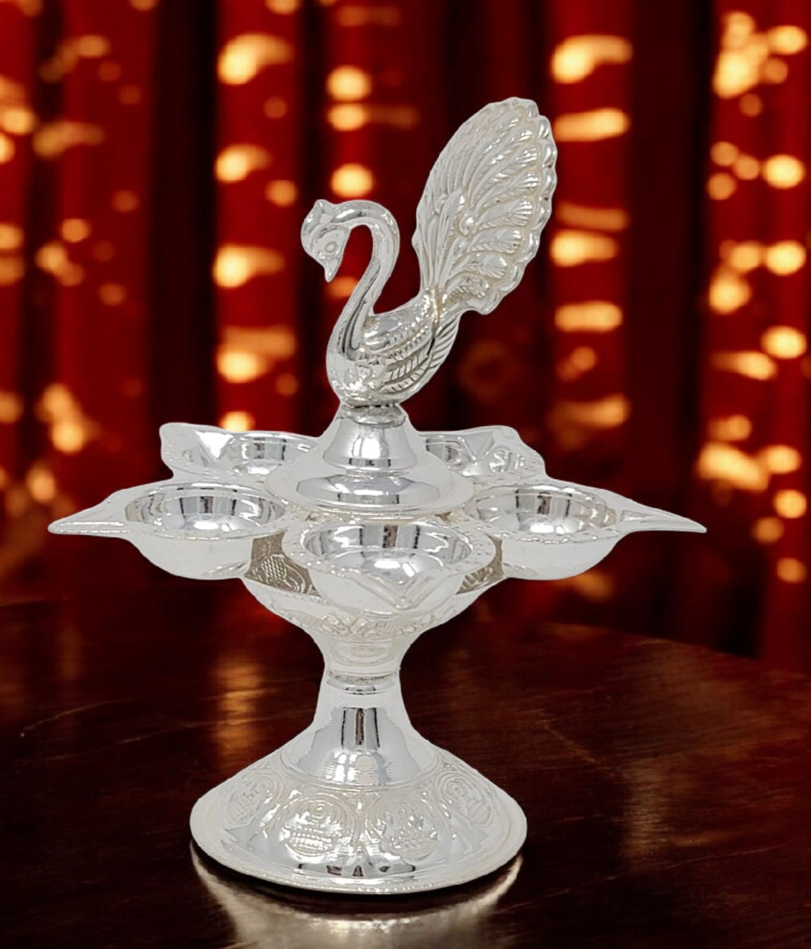 Panchmukhi Peacock Embrace Diya