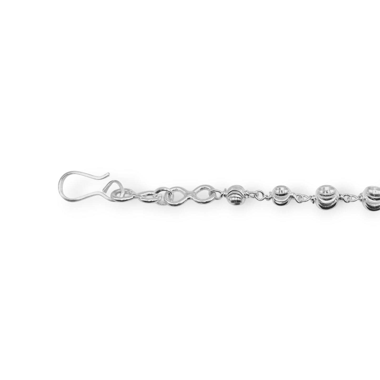 "Golden Blessing" Silver Baby Shower Rakhi With Silver Charms