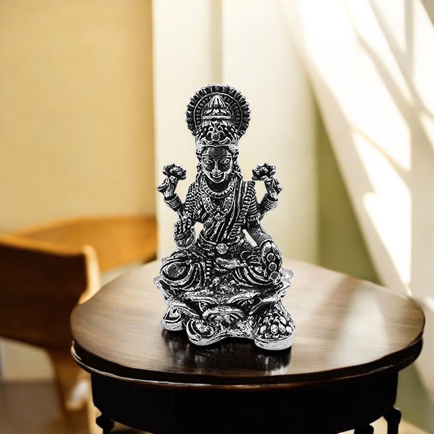 Shree Mahalakshmi Antique Silver Idol