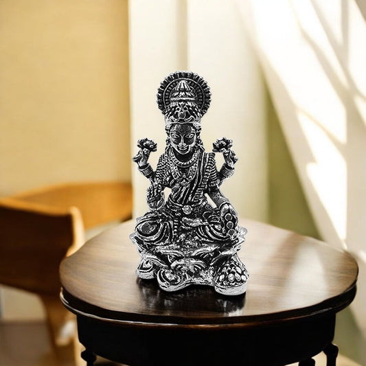 Shree Mahalakshmi Antique Silver Idol