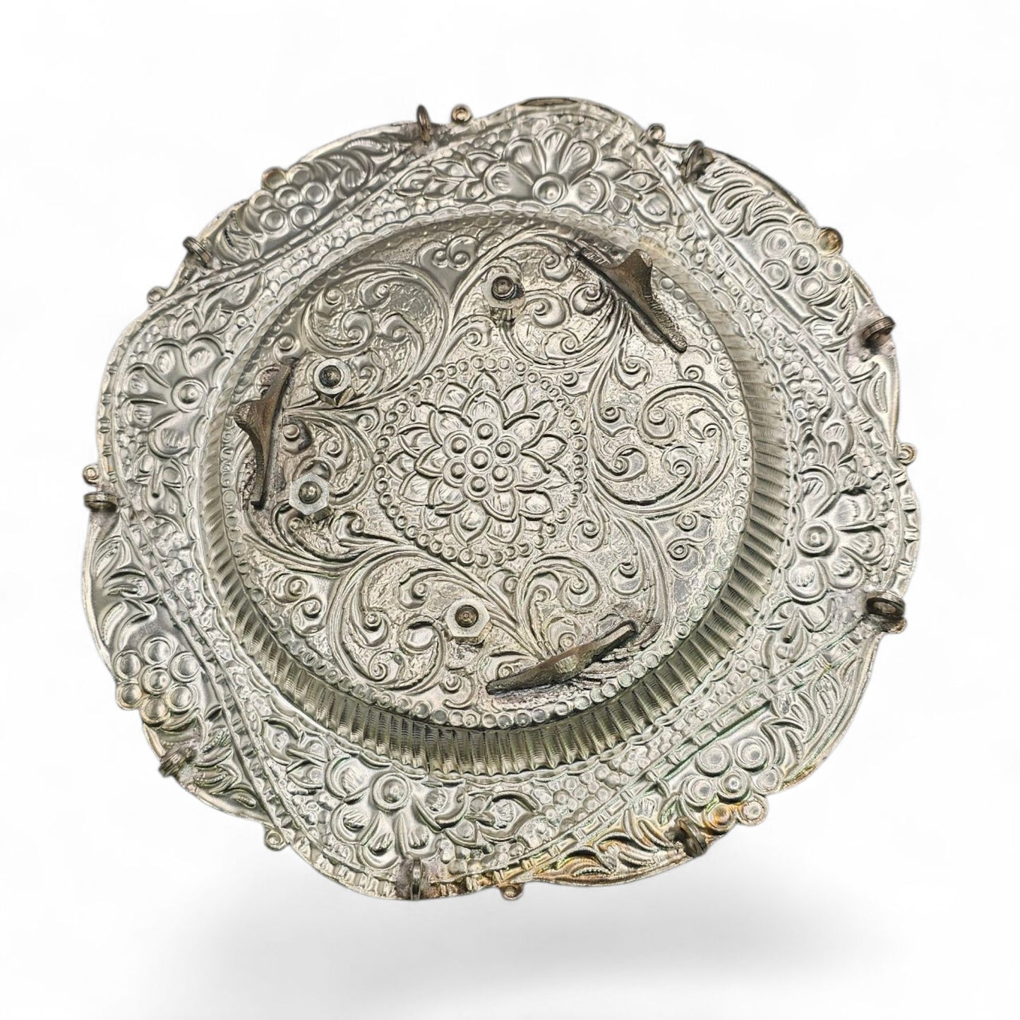 Bhakti Saubhagya Silver Antique Pooja Thali
