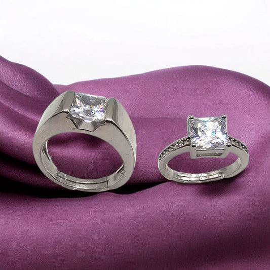 Forever One Silver Couple Rings