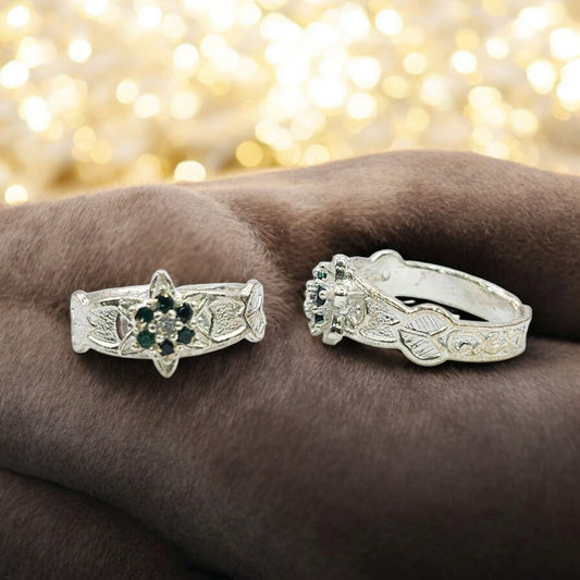 Floral And Leaf Pattern Adjustable Toe Rings