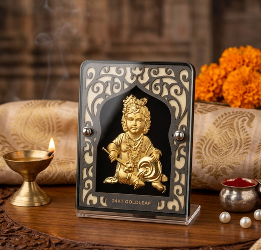 24K Gold Leaf Bal Gopal Frame