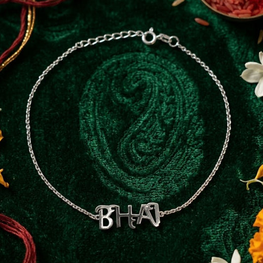 Silver BHAI Rakhi Bracelet