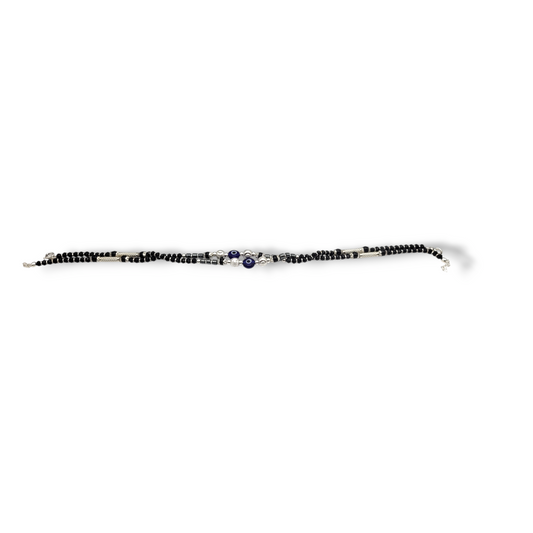 SILVER ANKLETS WITH EVIL EYE