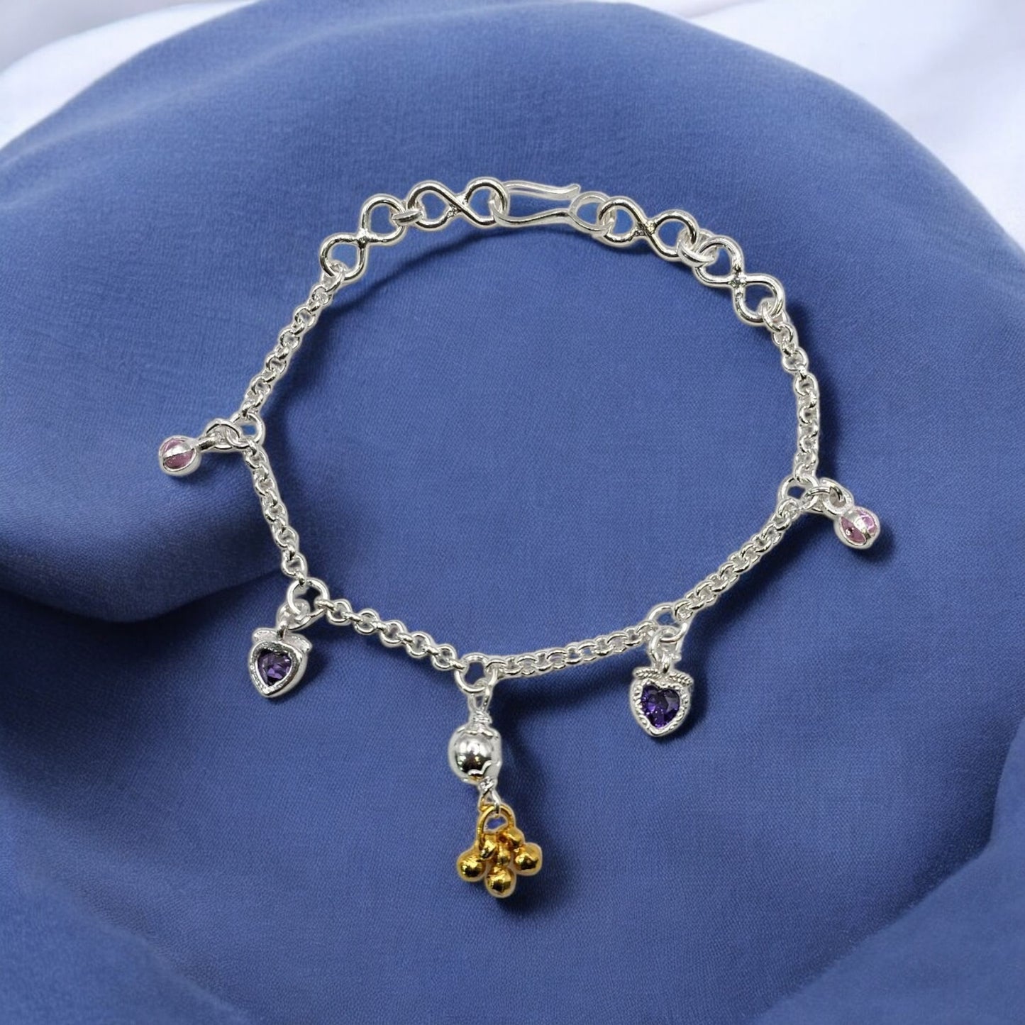 Purple Petal Charm Sweet Arrival Baby Shower Rakhi