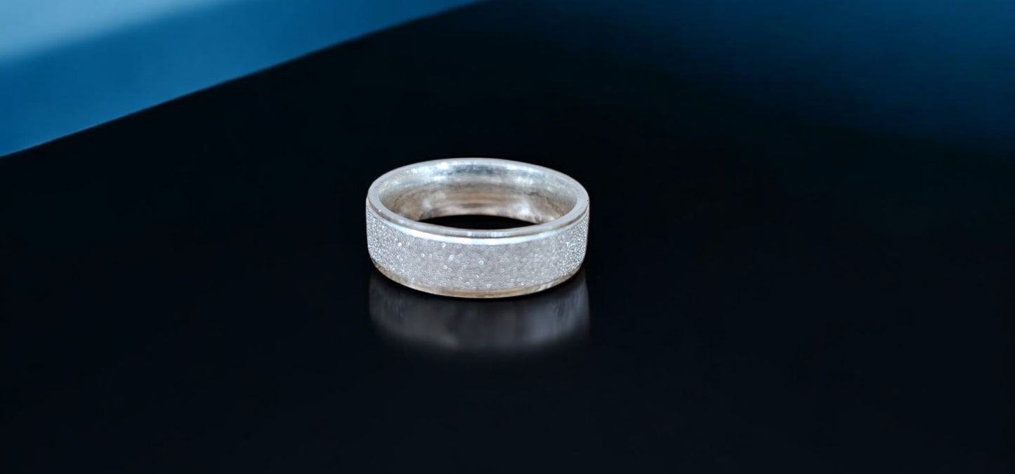 Matte Finish Modern Style Unisex Silver Ring