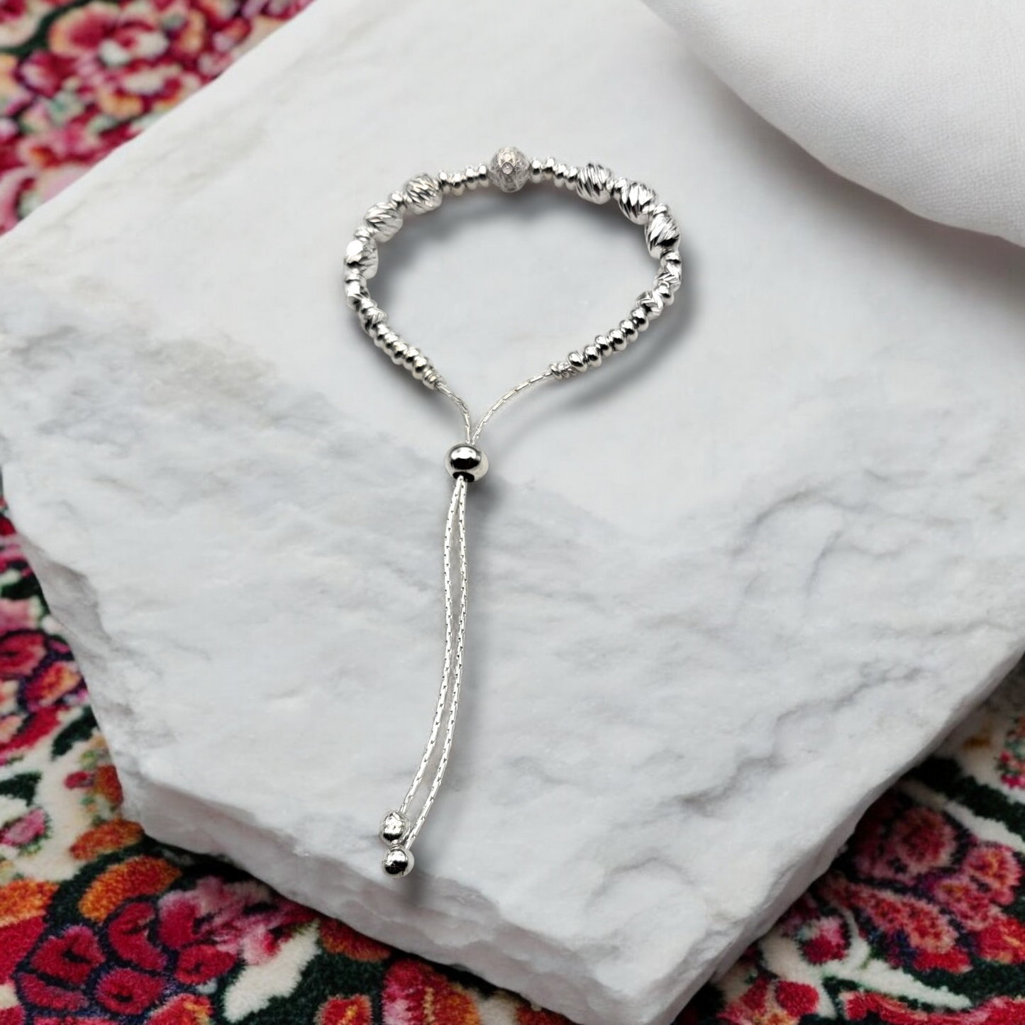 Women's Silver Beads Tennis Bracelet