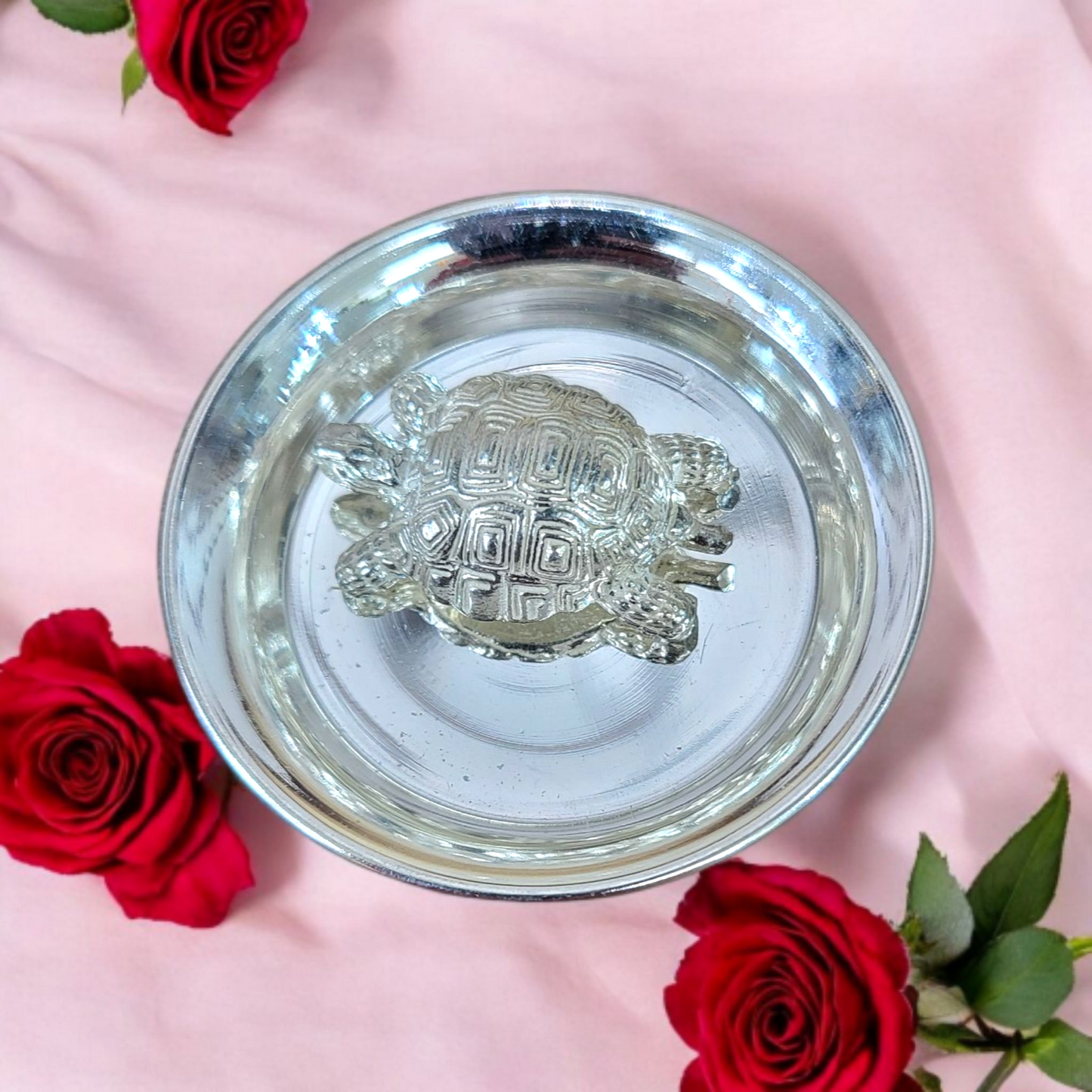 Silver Turtle with silver plate