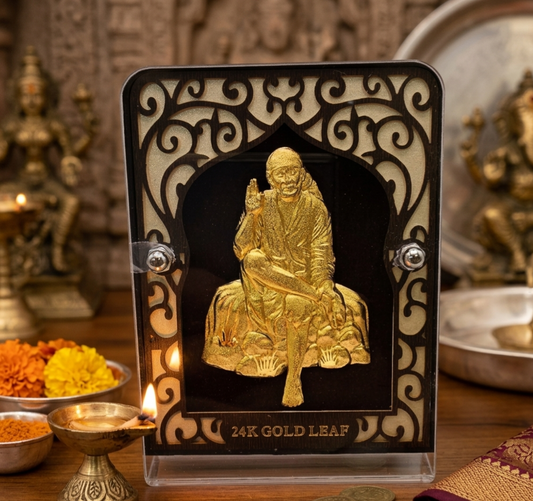 24KT Gold Leaf Shirdi Sai Frame