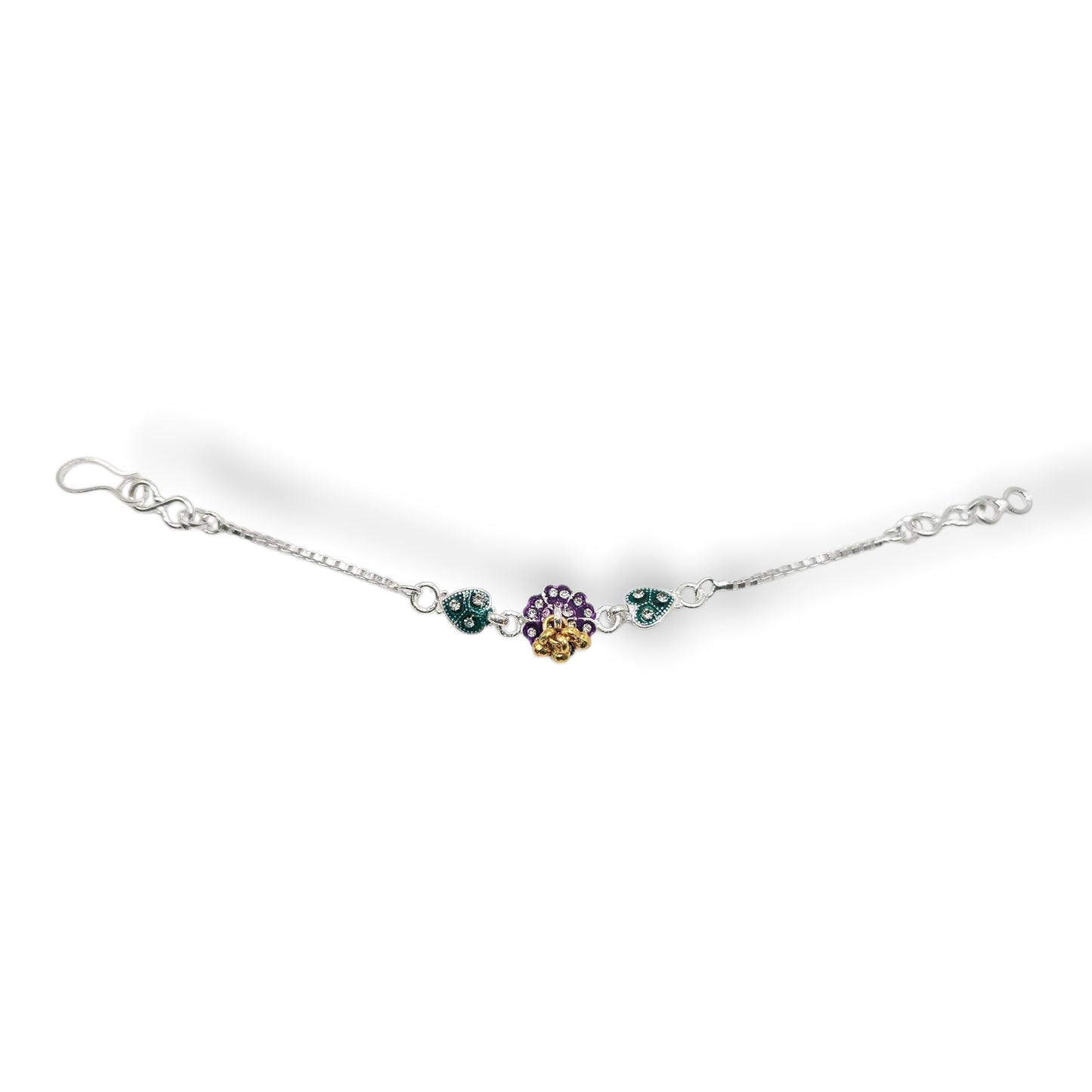 Little Bells & Blooms Silver Baby Shower Rakhi / God bharai/ Shrimant Rakhdi