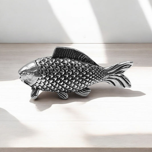 Silver Antique Finish Prosperity Fish