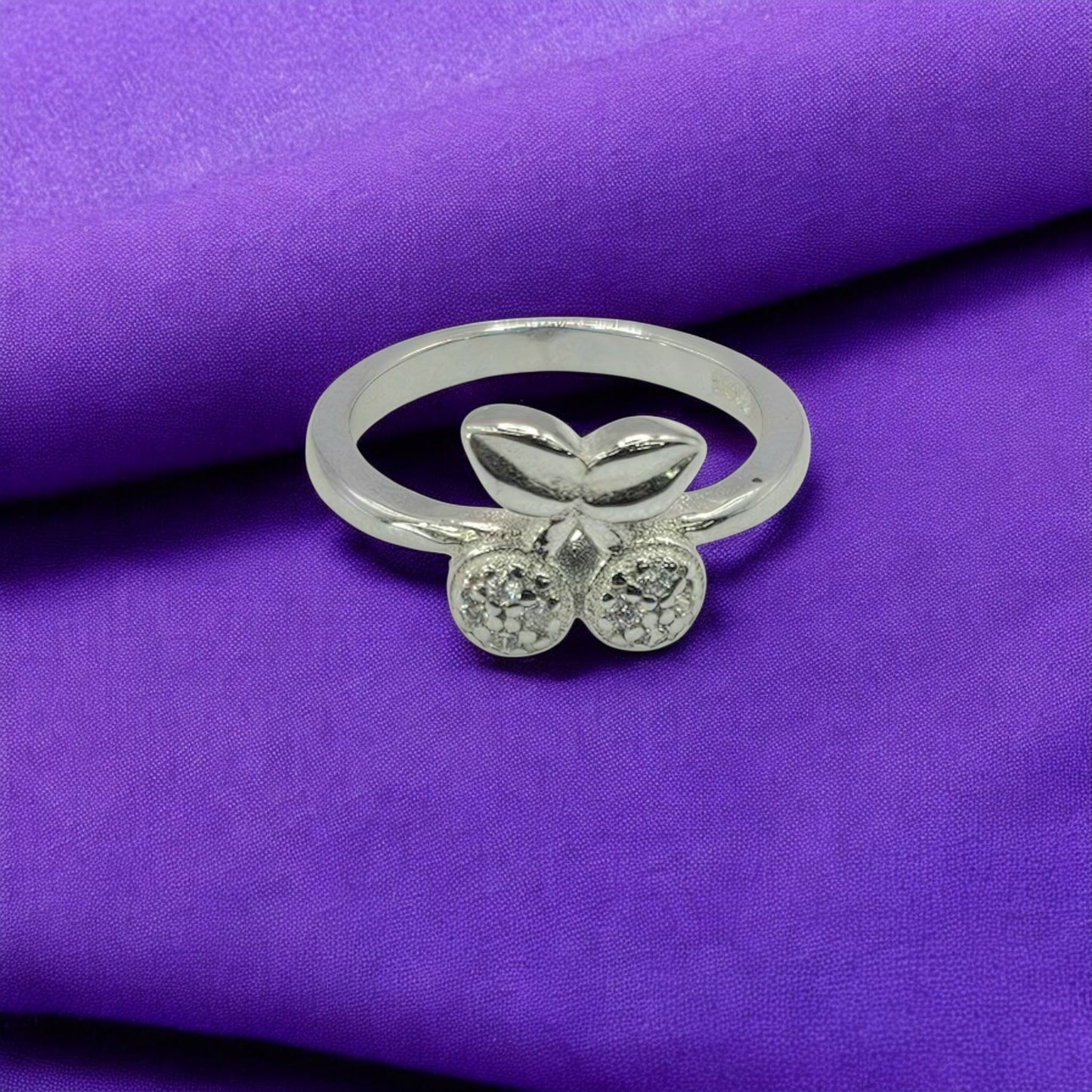 Twin Cherry Motif Kids Ring