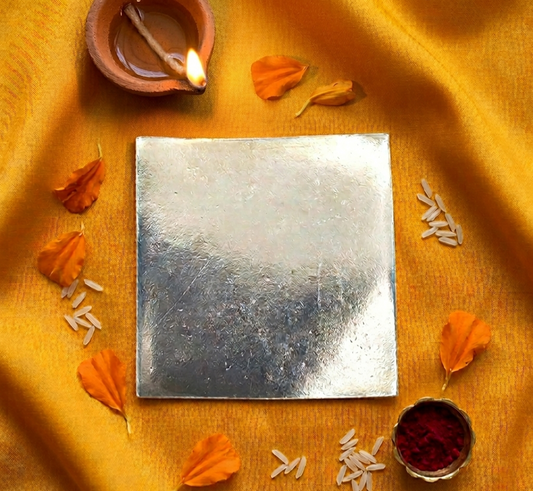 Pure 999 Silver Vastu Square Plate – For Stability & Prosperity