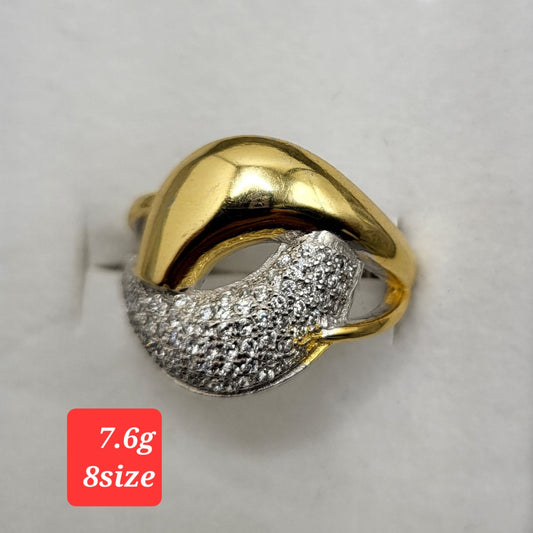 Silver two tone ring