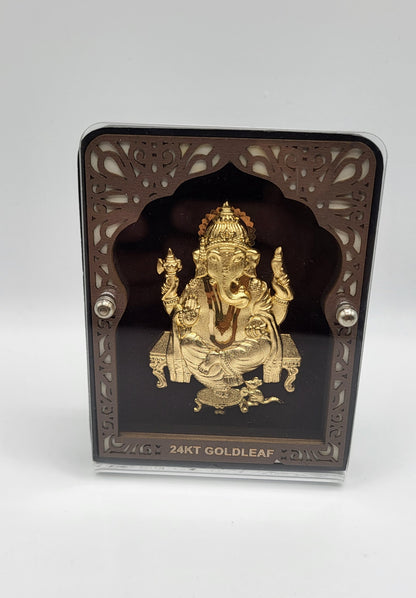24k Gold Leaf Ganesh Acrylic Frame