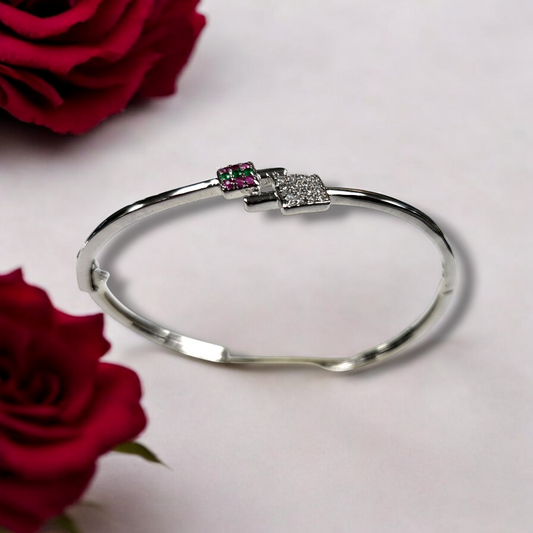 Square Motif Silver Bracelet