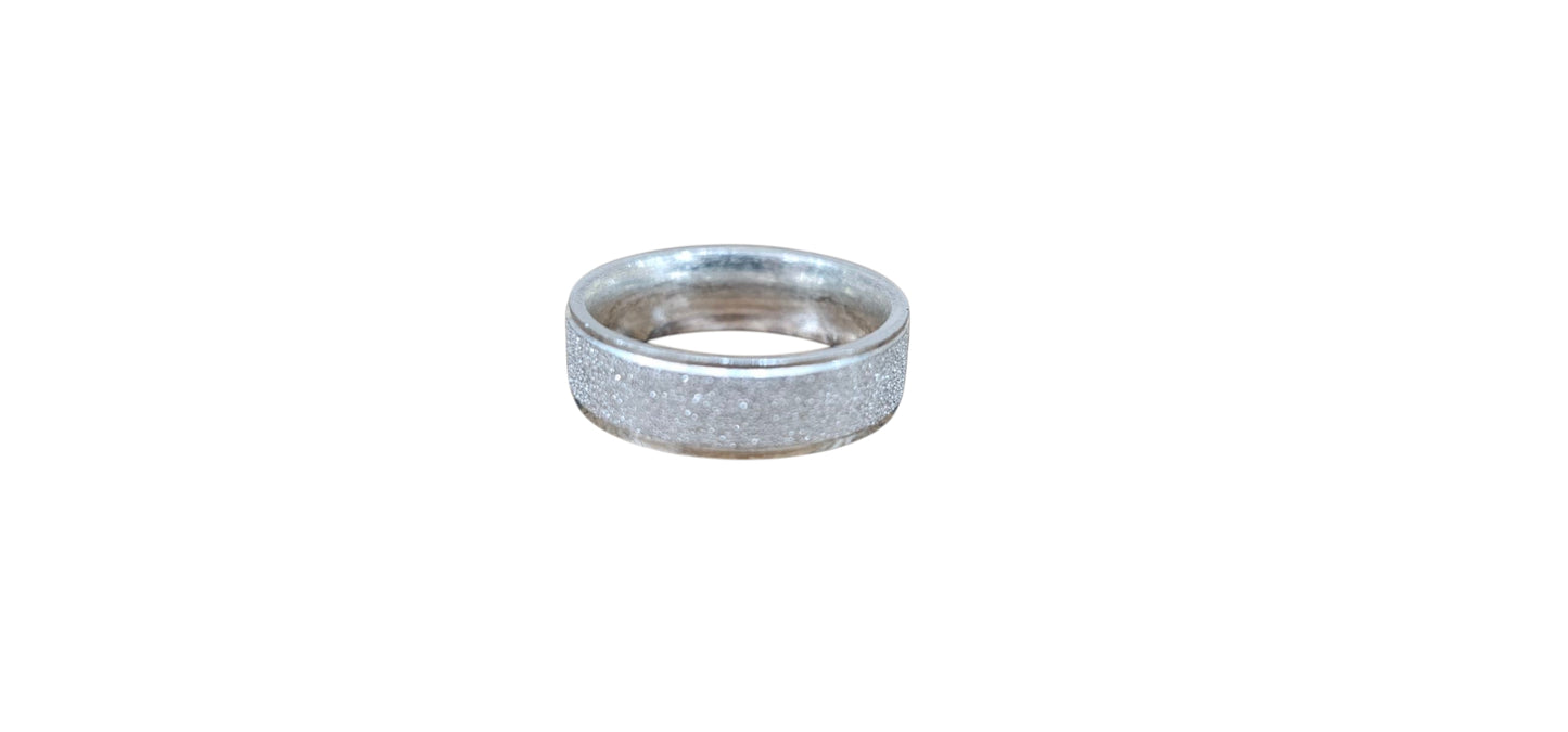 Matte Finish Modern Style Unisex Silver Ring
