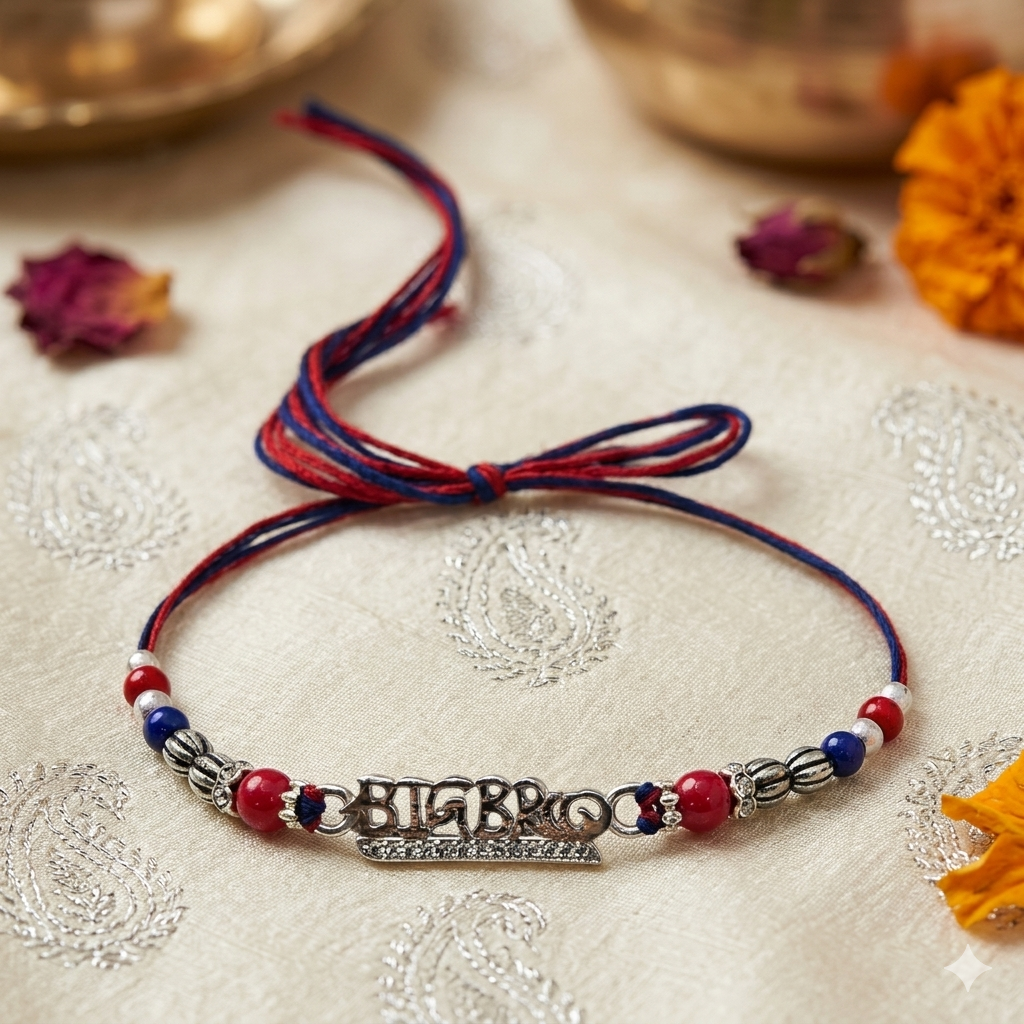 Silver Sparkle "Big Bro" Rakshabandhan Rakhi
