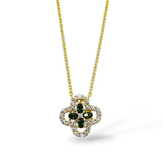 Emerald Clover Glove Necklace