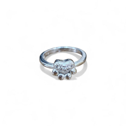 Heart Paw 925 Silver Kids Ring