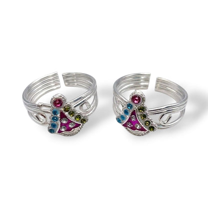 Vedic Bloom Silver Toe Rings