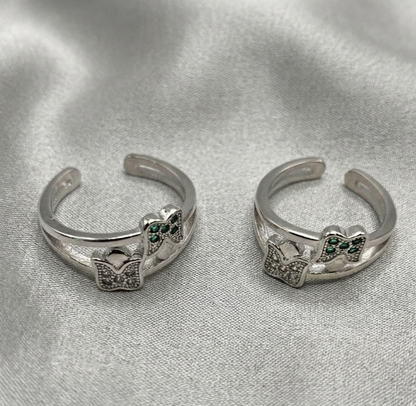 Flutter & Fern Silver Adjustable Toe Rings