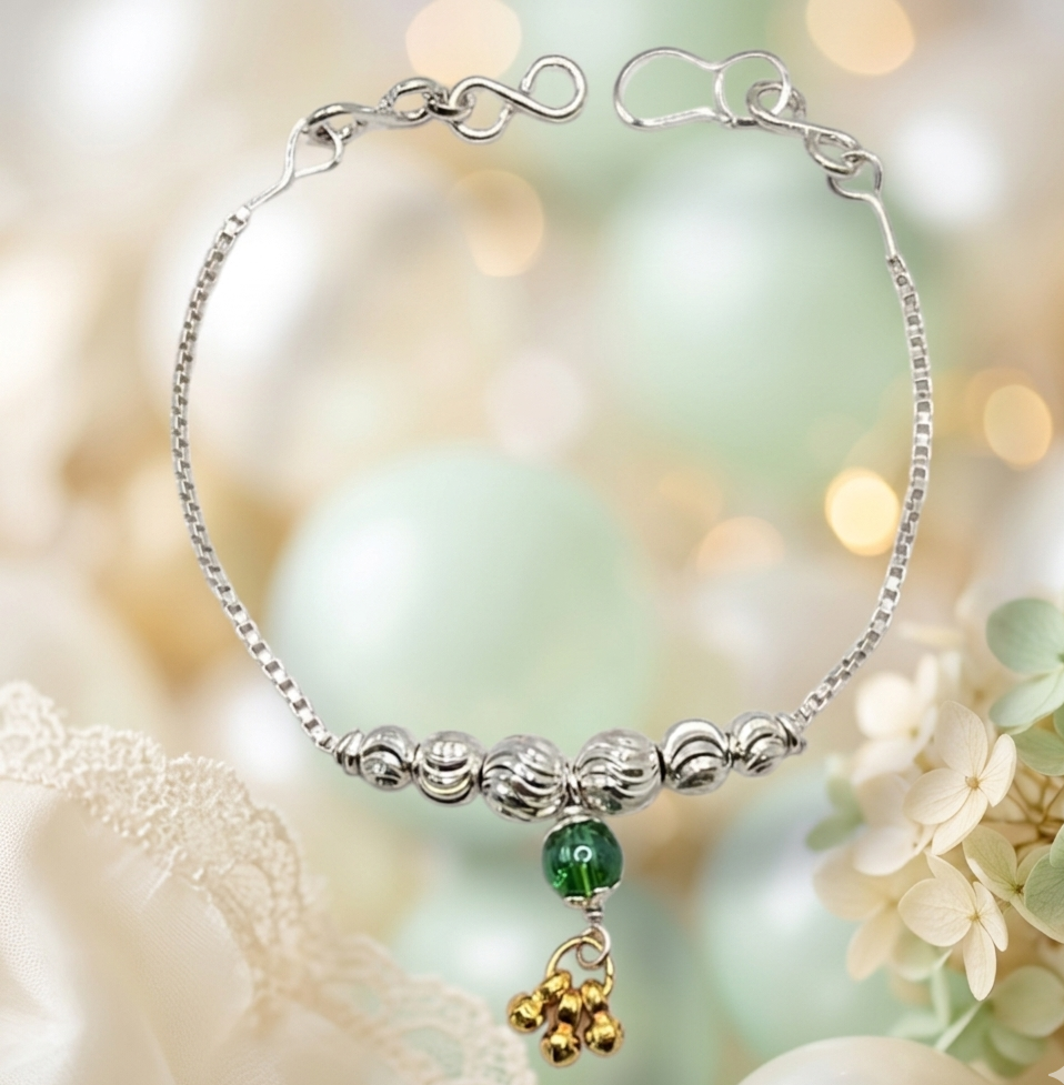 Traditional Silver Godh Bharai  Baby Shower Rakhi