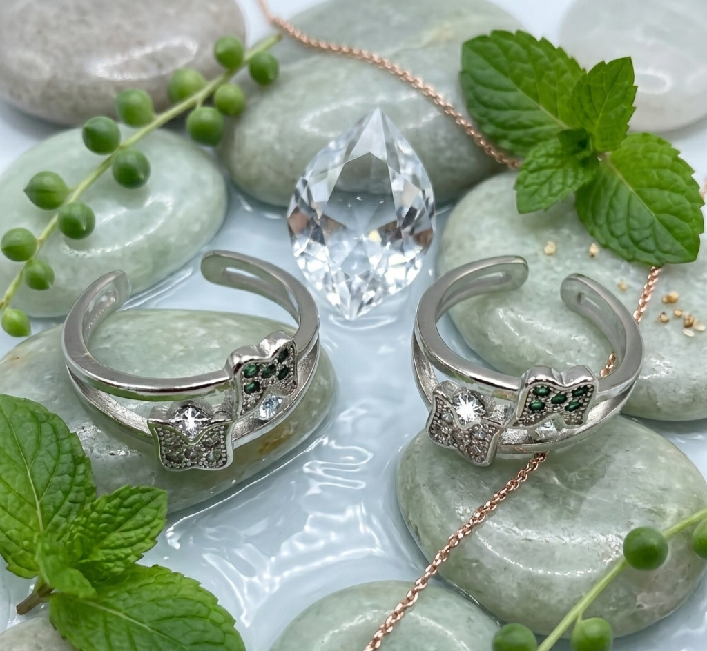 Flutter & Fern Silver Adjustable Toe Rings