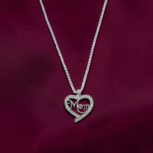 💖 925 Silver Mom Heart Pendant Necklace