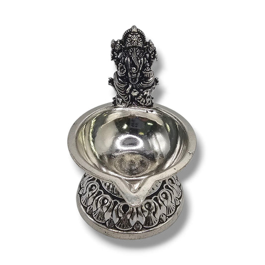 Vighnaharta Antique 925 Silver Deepak