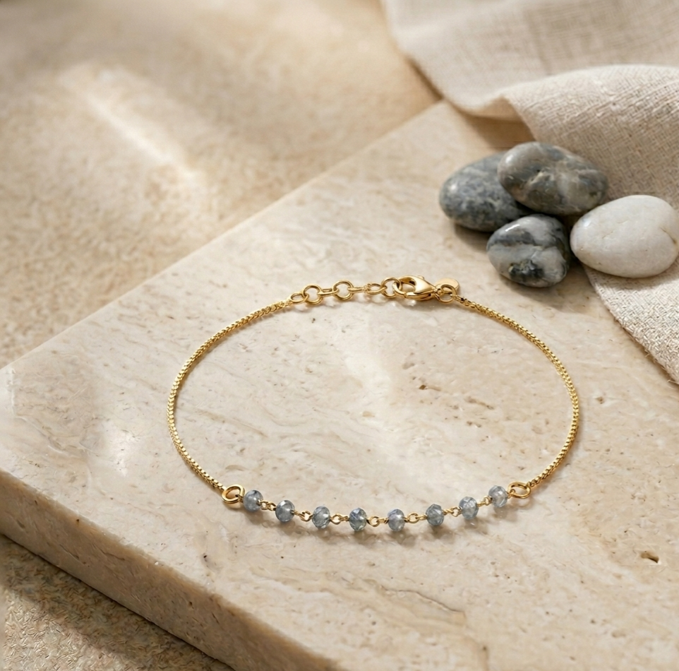 Starlight Pebble 925 Silver Single Anklet